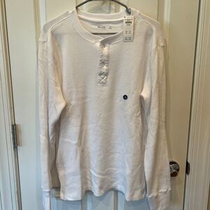 Hollister White Long Sleeve Henley